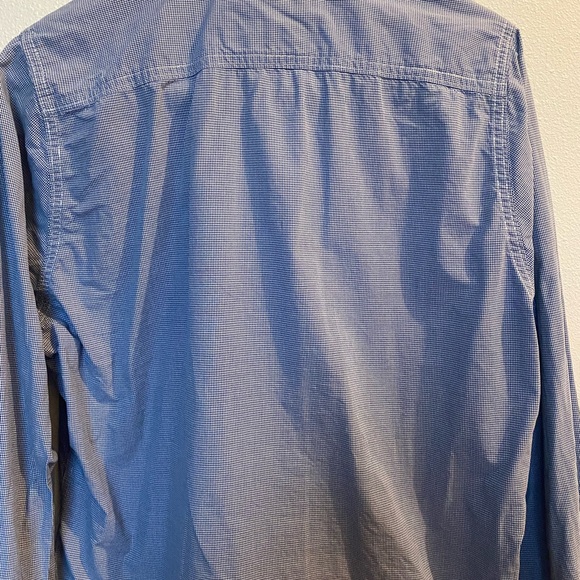 Abercrombie & Fitch checkered light Blue Button-Down Shirt muscle fit size XL - Picture 6 of 7